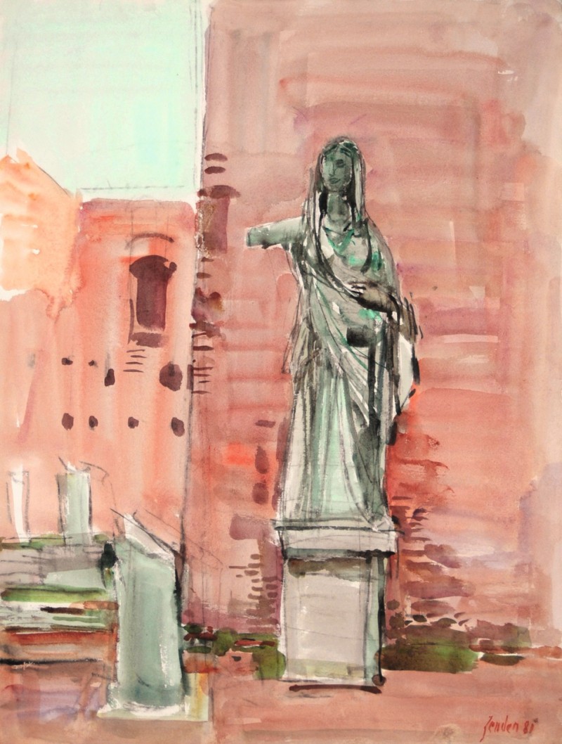 Statue auf dem Forum Romanum, 1981
