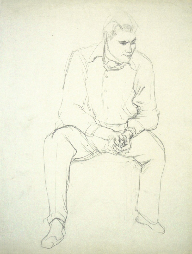 Portrait eines sitzenden jungen Mannes