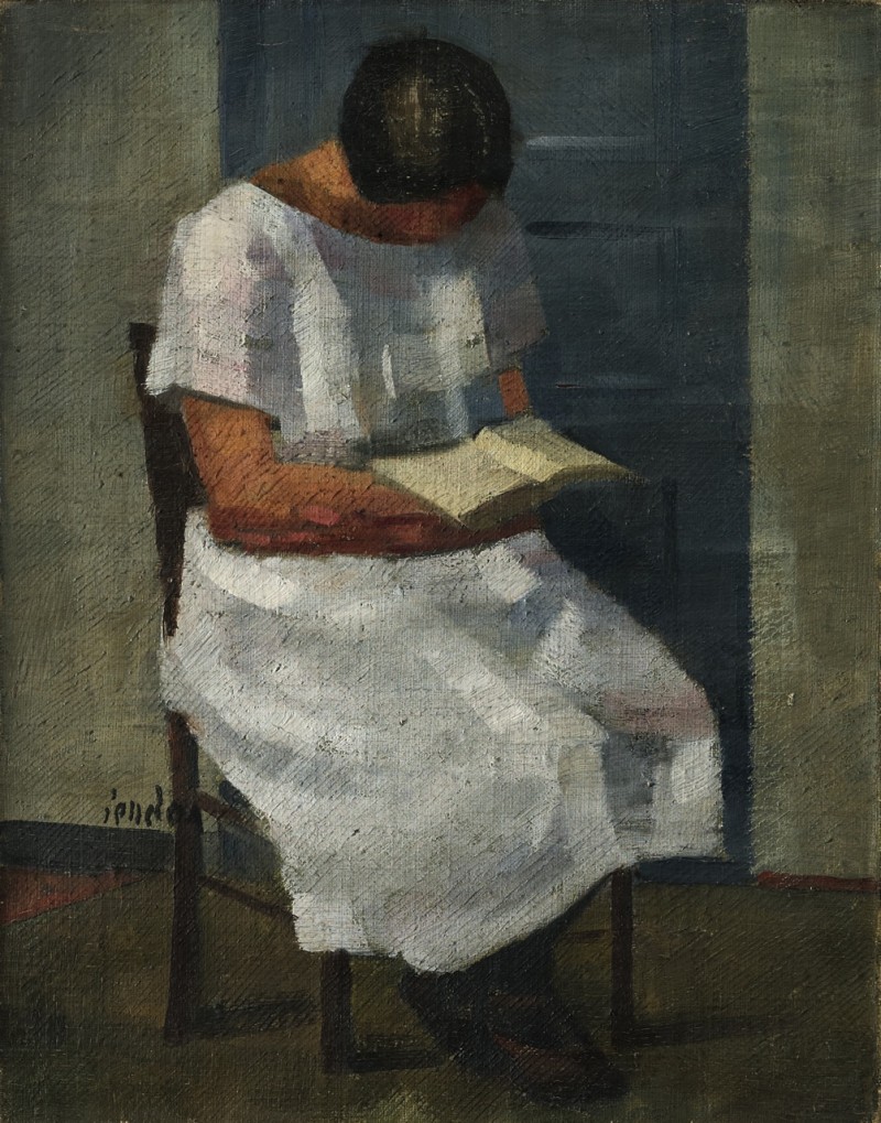 Bildnis der Schwester Margrit, lesend, um 1925