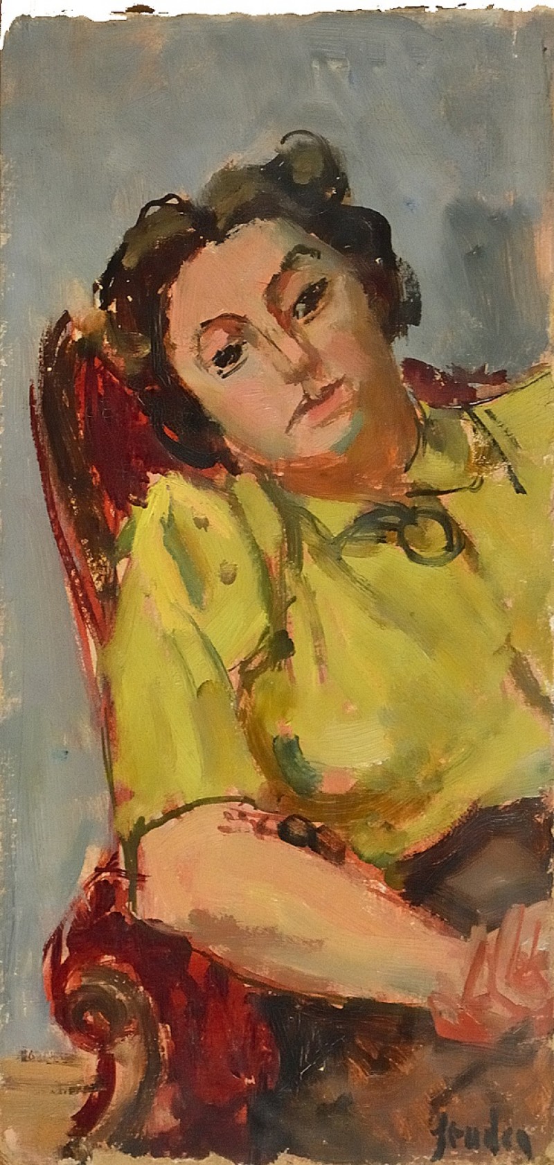 Porträt einer sitzenden Frau, verso Akt