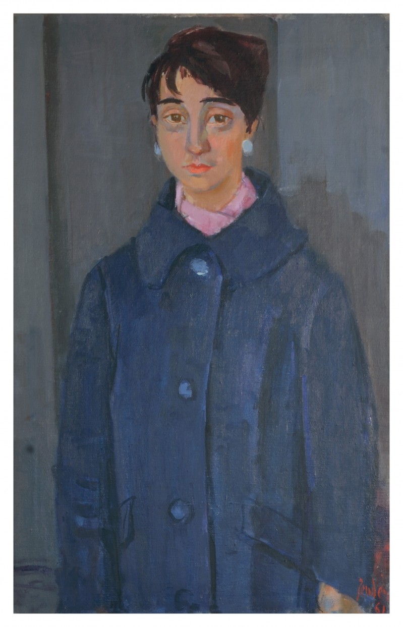 Porträt Annette im blauem Mantel, 1961