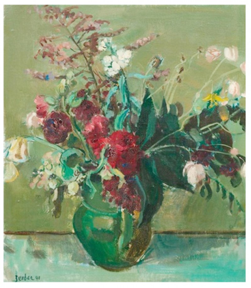 Blumenstillleben in grüner Vase, 1940
