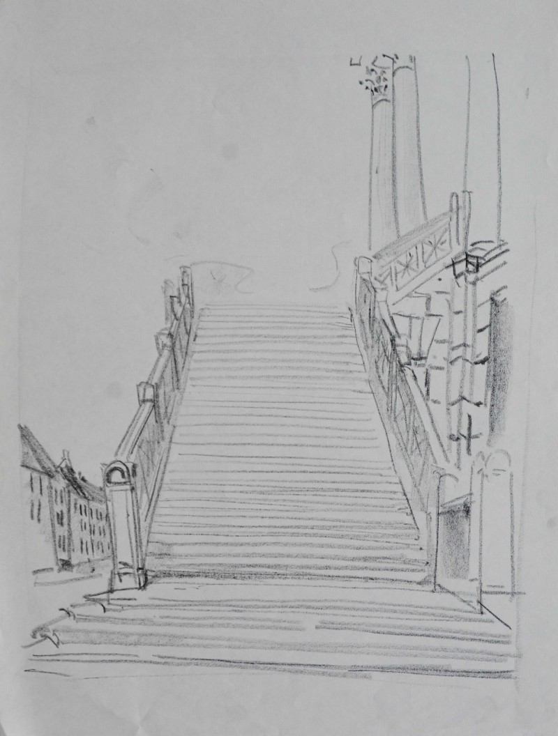 Skizze, Treppenaufgang