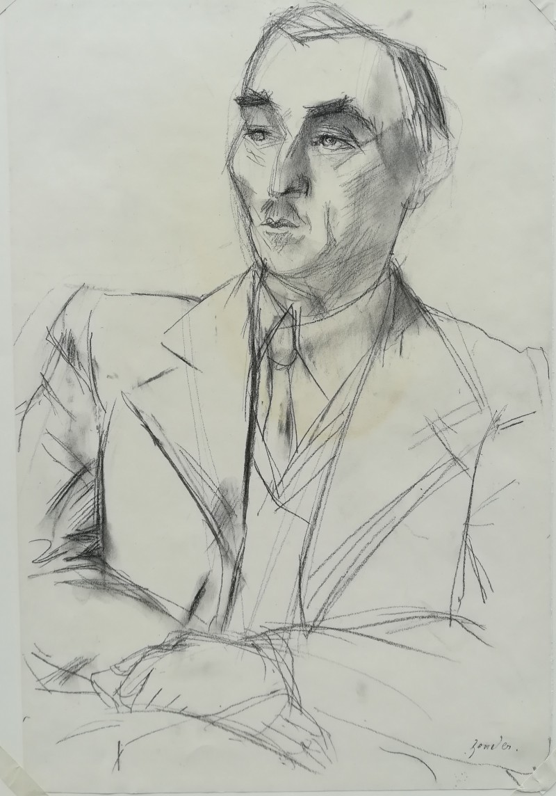 Porträt eines sitzenden Mannes im Anzug