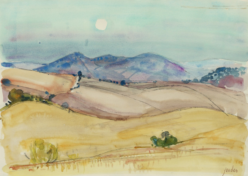 Toskana-Landschaft mit Sonne