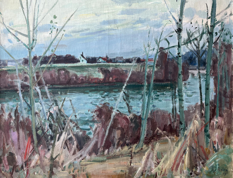 Flusslandschaft bei Winterthur, 1943.