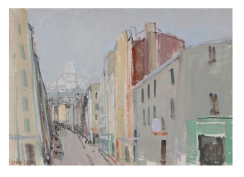 Rue de Chartres gegen den Montmartre mit der Sacre Coeur, 1973.