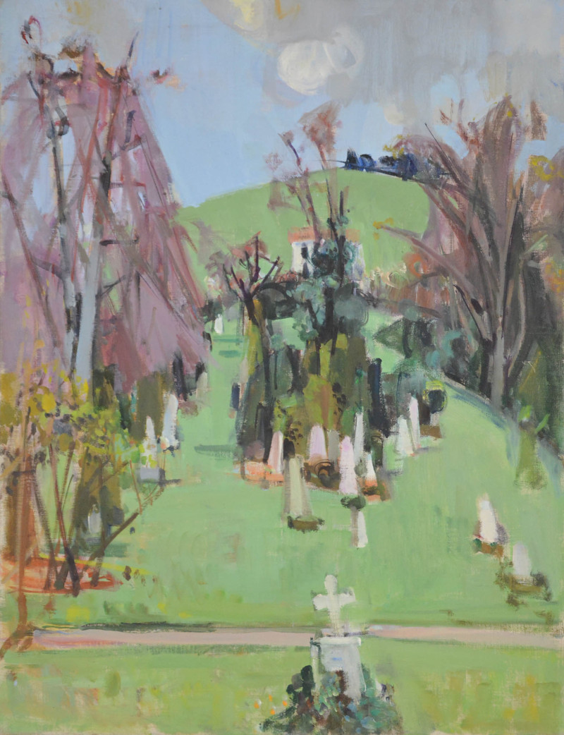 Winterthur alter Friedhof - jetzt Kantonsschule, um 1945