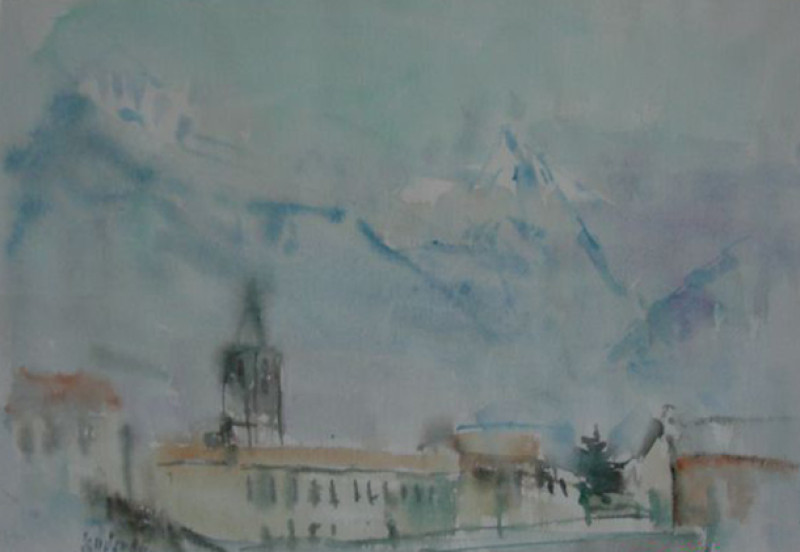 Leichter Abendnebel in Ascona, 1986