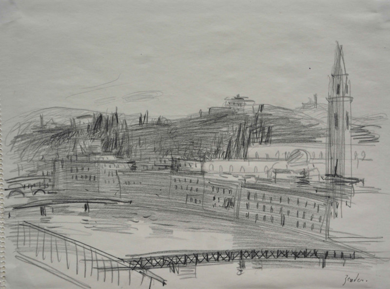 Stadtlandschaft mit Fluss