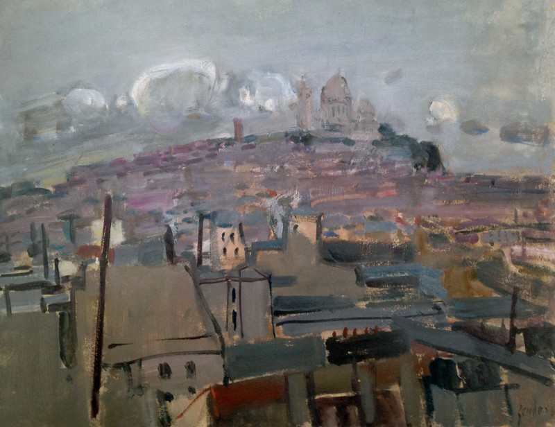 Stadtlandschaft, 1963, verso Stehender Akt, 1970