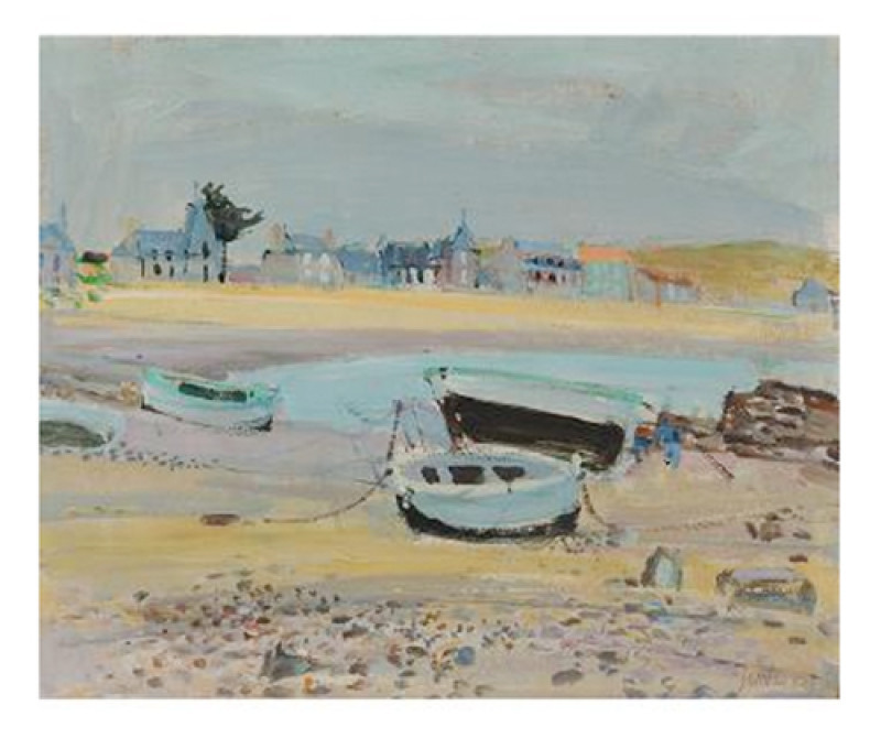 Uferlandschaft mit Booten, 1953