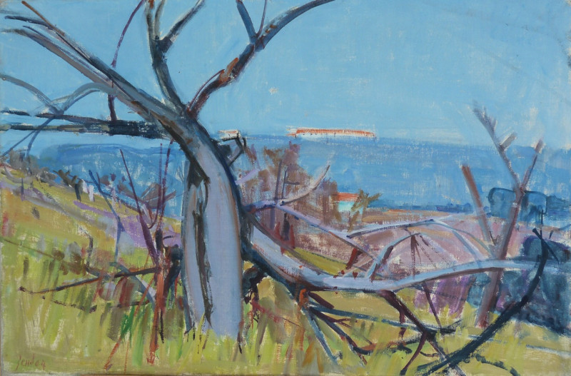 Meerlandschaft mit Baum im Vordergrund