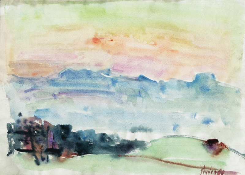 Landschaft, Abendstimmung, 1986