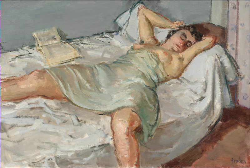 Nue endormie. Öl auf Leinwand,