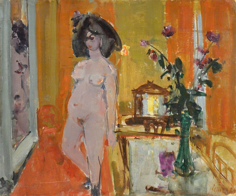 Stehender Akt mit Hut, 1971