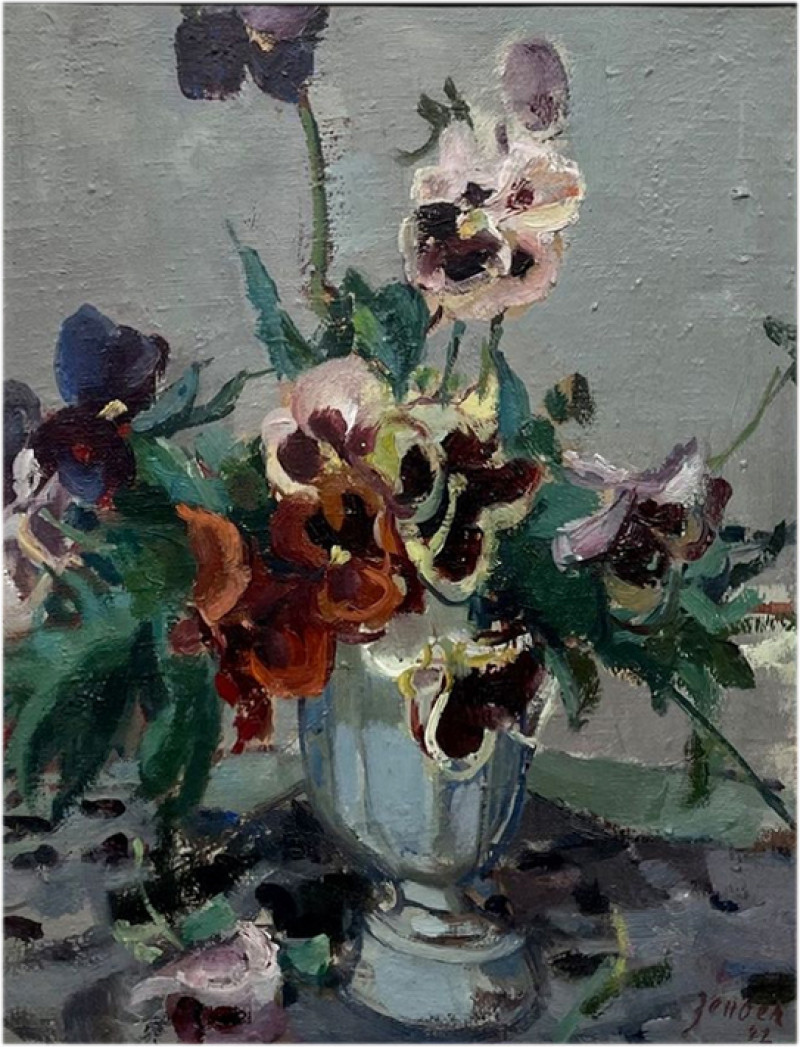 Blumenstillleben. Pensées, 1942