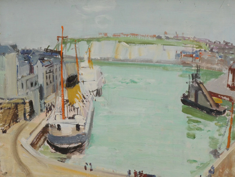 Hafen mit Frachtschiffen