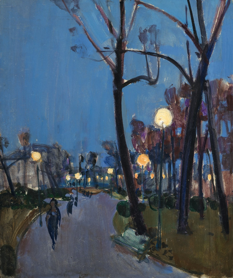 Les candelabres allumés, Pariser Park in der Nacht