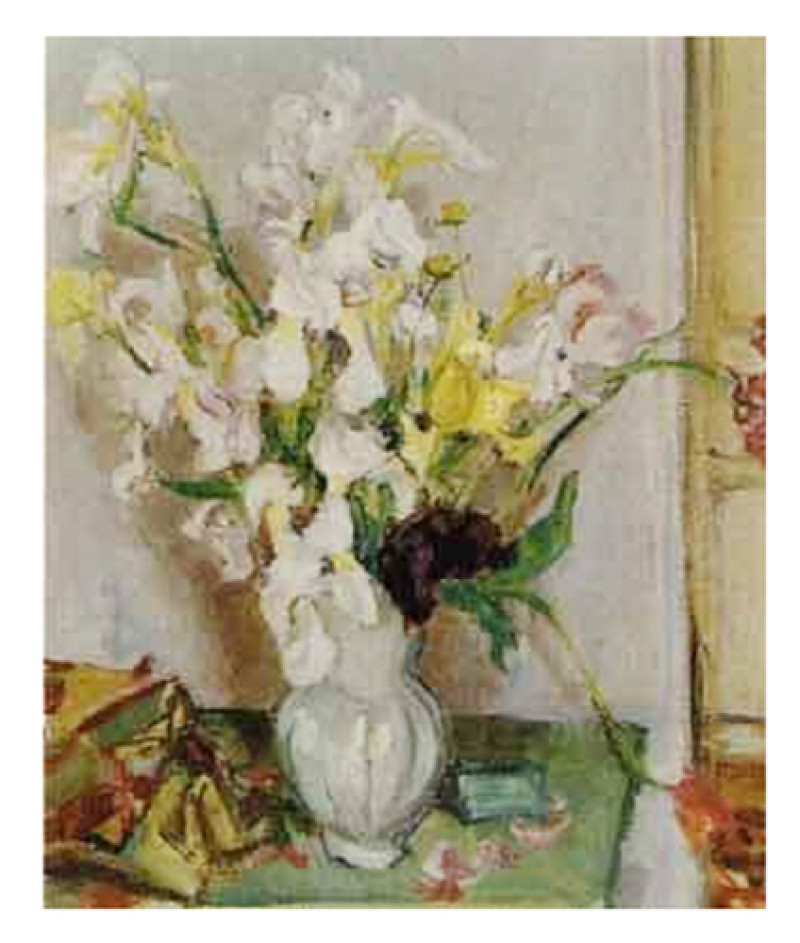 Irisstrauss in Blumenvase, 1941