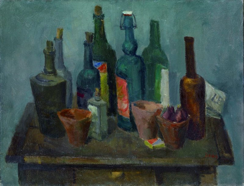 Stillleben mit Flaschen, um 1924