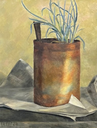 Stillleben mit Pflanzen in Kupfertopf, 1924