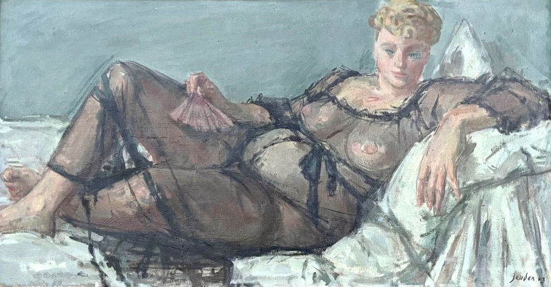 Liegende Frau im Negligé, 1943