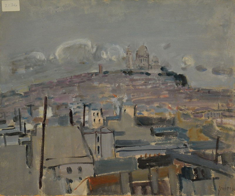 Stadtlandschaft, 1963, verso Stehender Akt, 1970