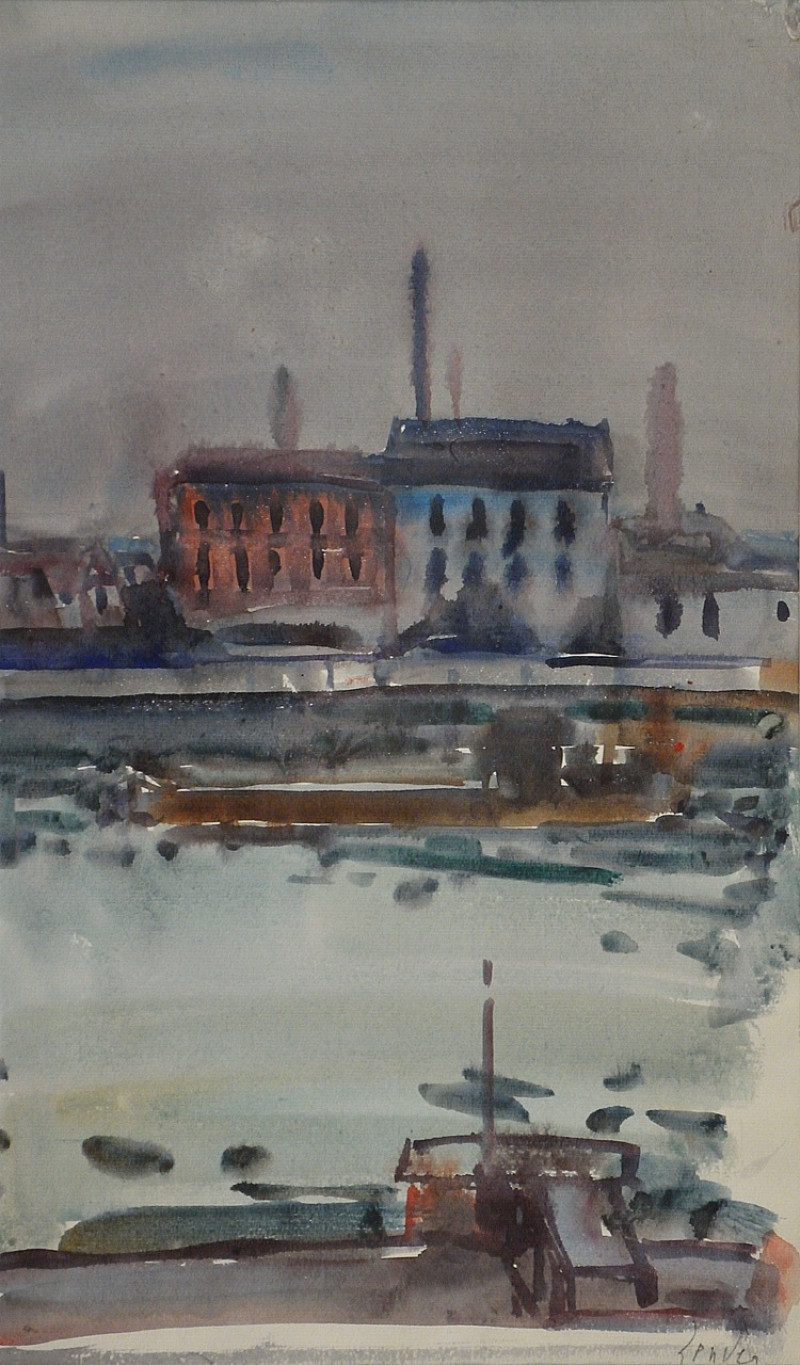 Häuserzeile am Wasser in Paris